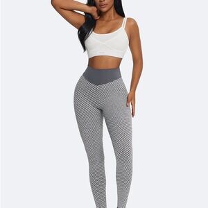 Gray High-Waisted Women's scrunch Leggings